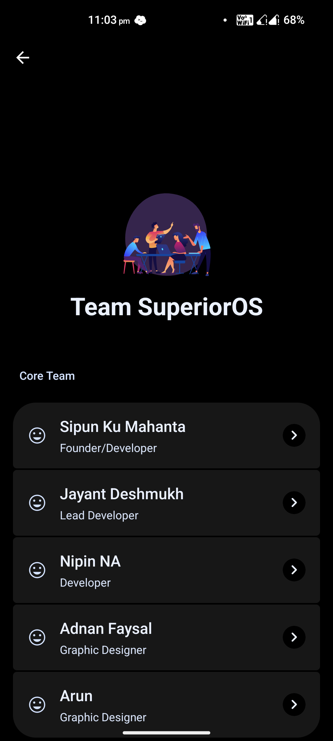 About Team screenshot